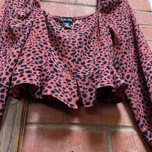 BNWT leopard print crop top by Timing